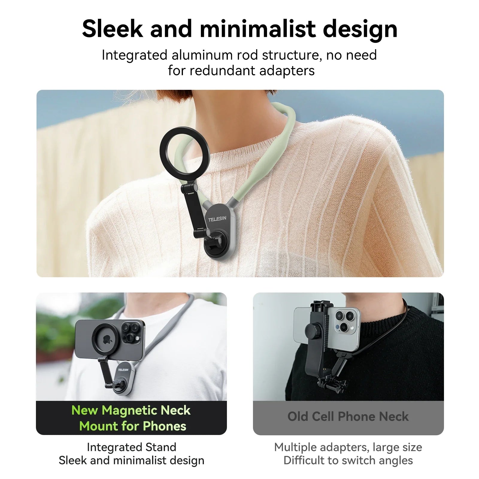 MagSnap - Magnetic Neck Hold Mount Selfie Stick Tripod
